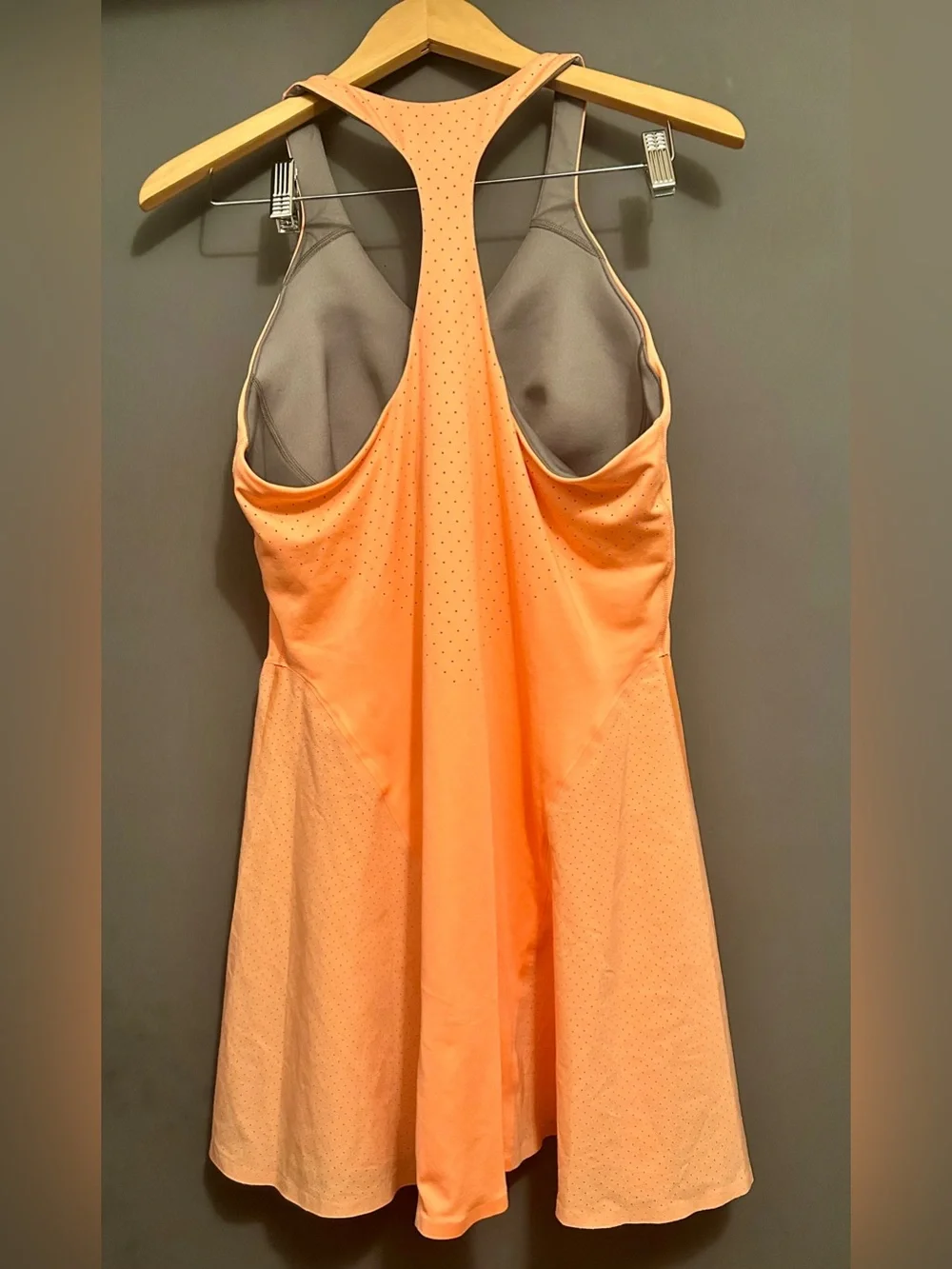 Nike MARIA SHARAPOVA Orange Perforated Racerback Tank Dress Built in Bra XLGE